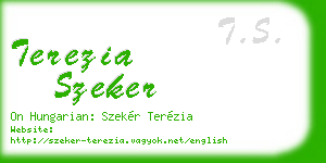 terezia szeker business card