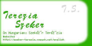 terezia szeker business card